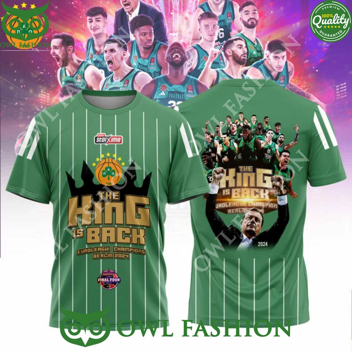 Panathinaikos BC The King is back Greek Basket League t shirt