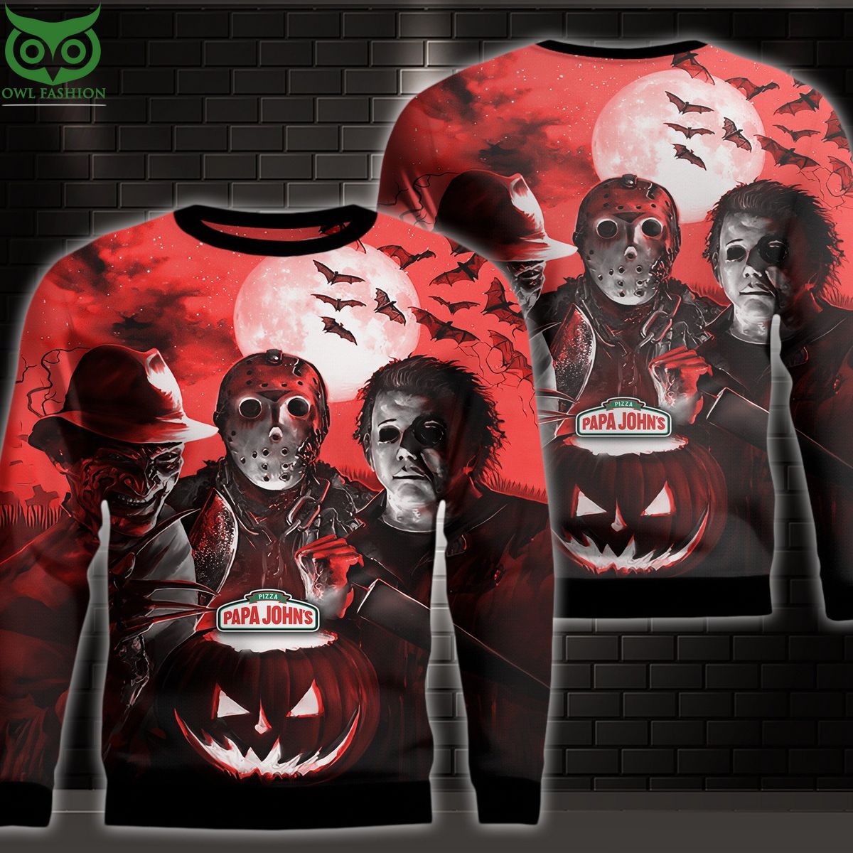 Papa John’S Pizza Red Halloween 3D Shirt