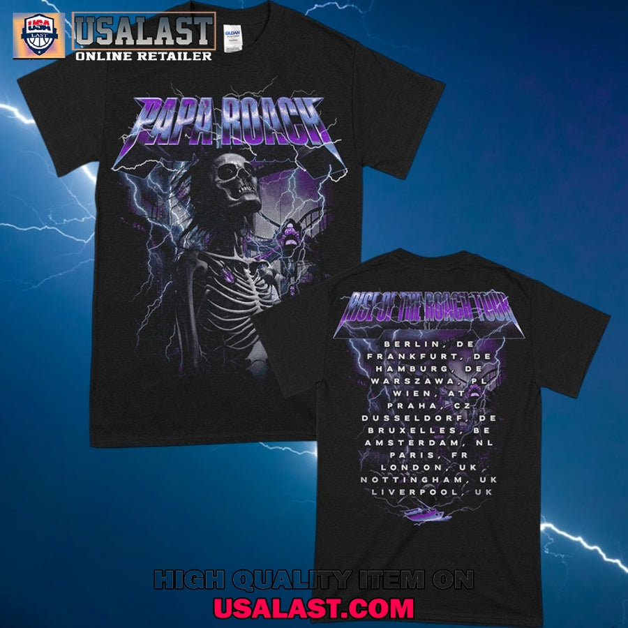 Papa Roach Lightning Skel Tour 2025 Tee Shirt