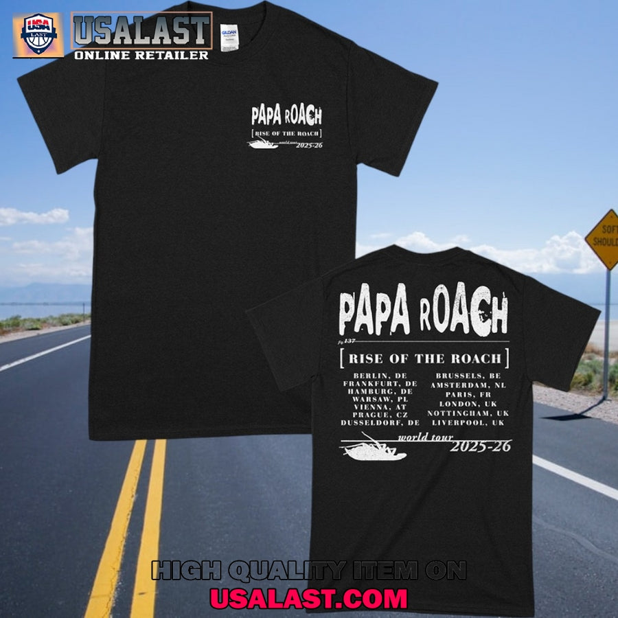 Papa Roach Rise Of The Roach World Tour 2025 Tee Shirt