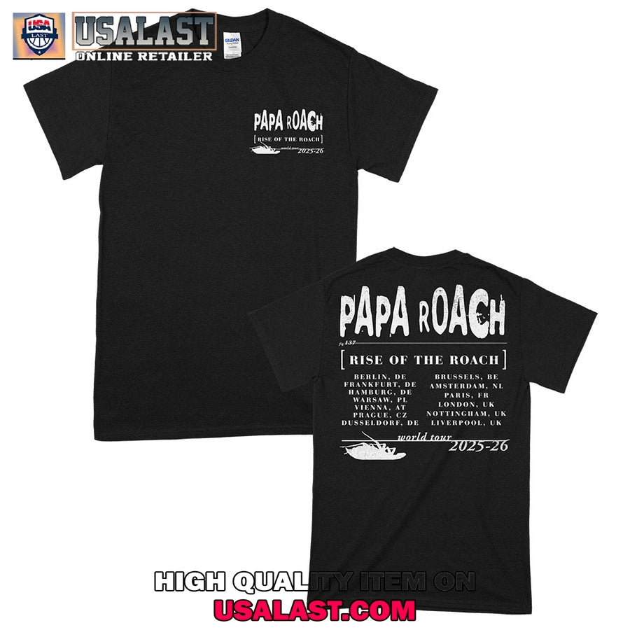 Papa Roach Rise Of The Roach World Tour 2025 Tee Shirt