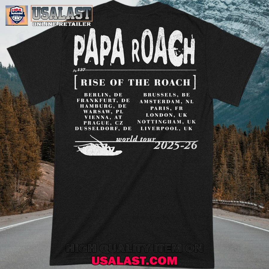 Papa Roach Rise Of The Roach World Tour 2025 Tee Shirt
