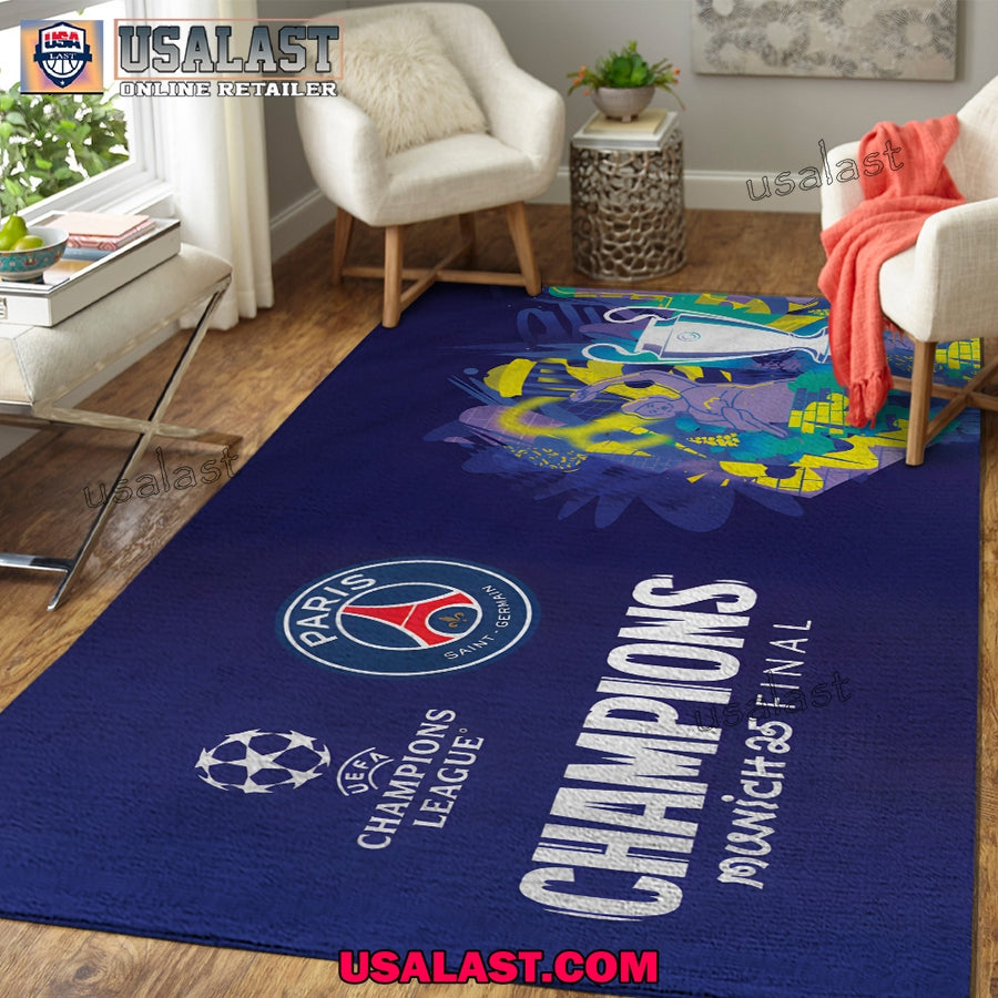 Paris Saint-Germain 2025 UEFA Champions League Rectangular Rug