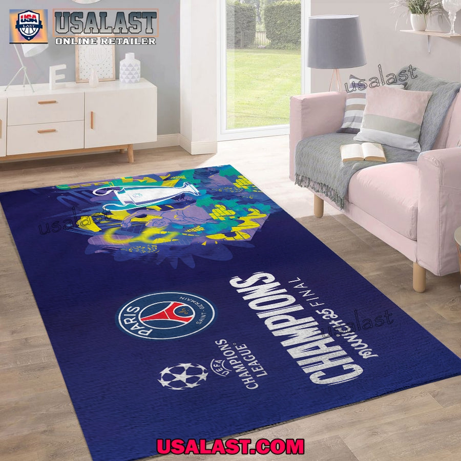 Paris Saint-Germain 2025 UEFA Champions League Rectangular Rug