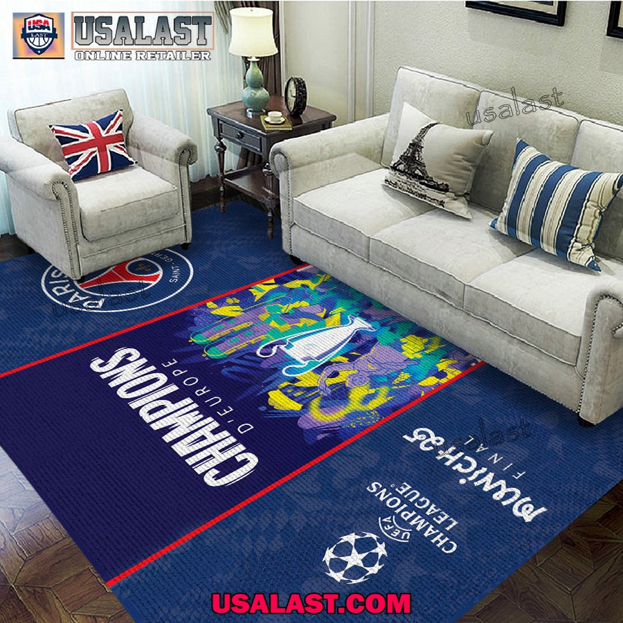 Paris Saint-Germain 2025 UEFA Champions League Winner Rectangle Rug