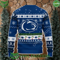Penn State Nittany Lions NCAA Grinch Hand Funny Ugly Christmas Sweater Jumper