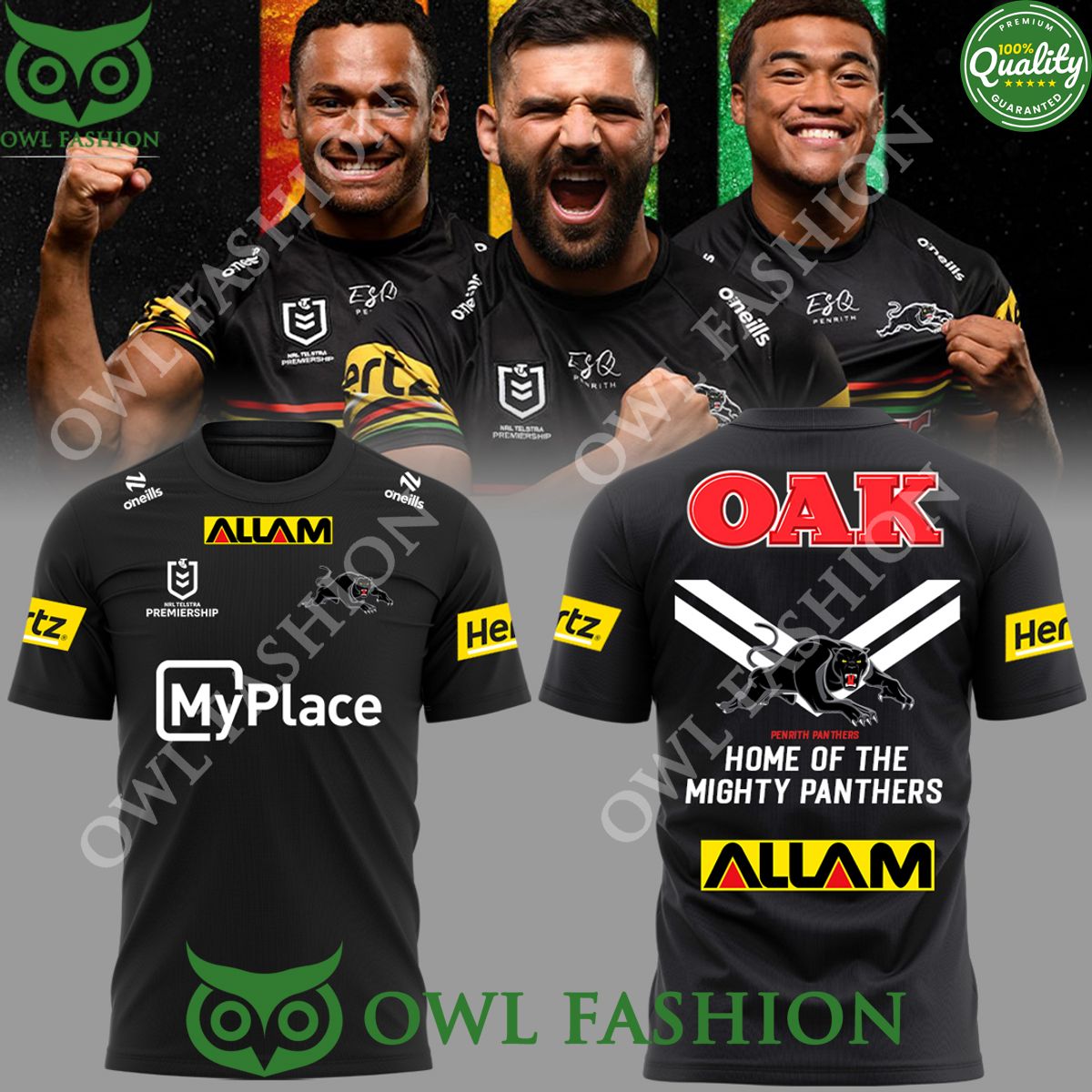 Penrith Panthers Home of the mighty panthers Oak Allan hoodie printed