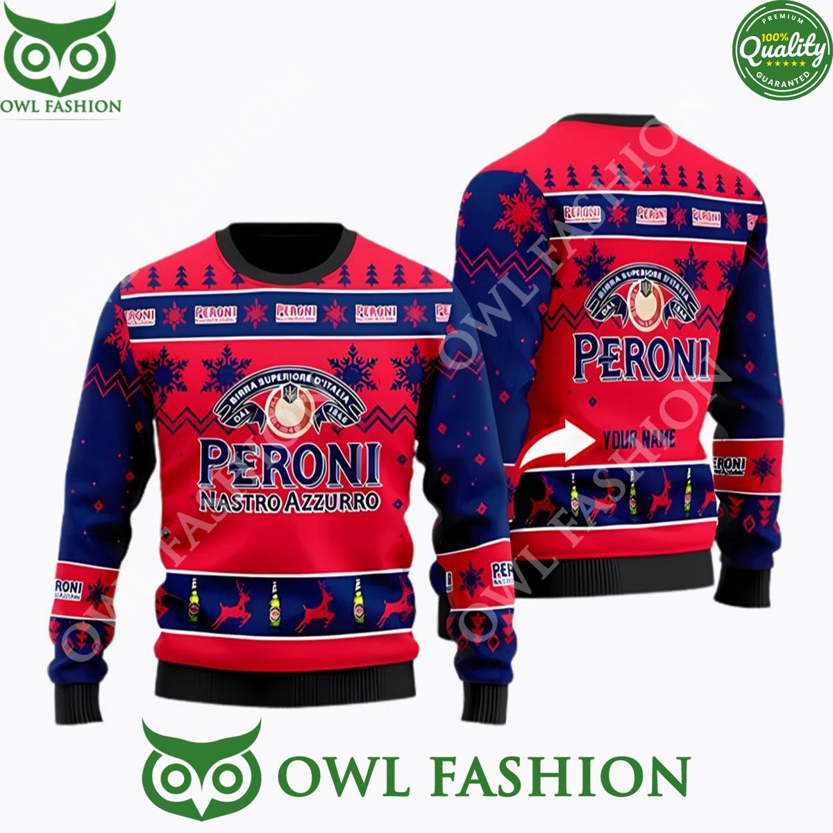 Peroni Beer Personalized Christmas Sweater Jumpers