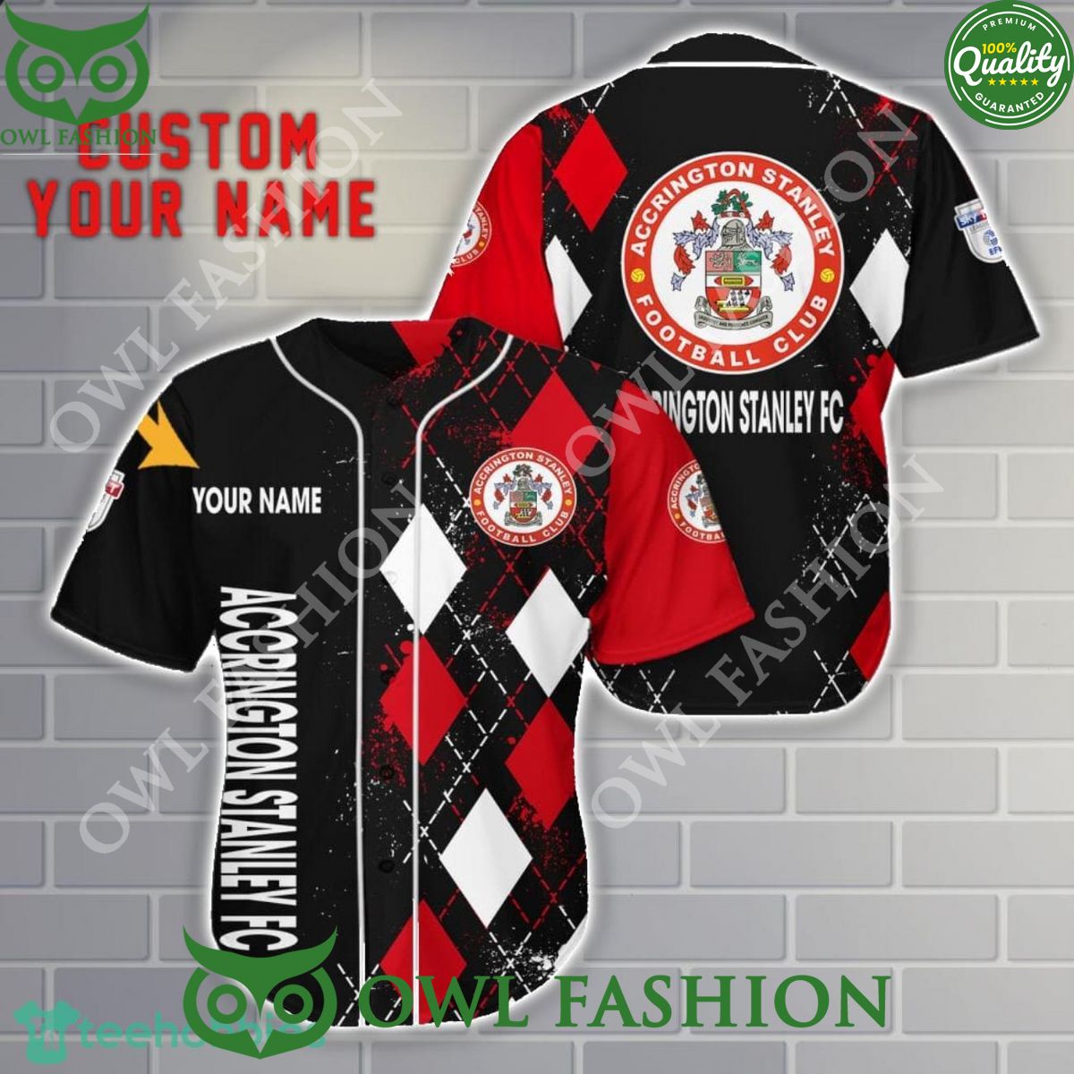 Personalized Accrington Stanley Football Team EFL League 2 3D Baseball Jersey Shirt