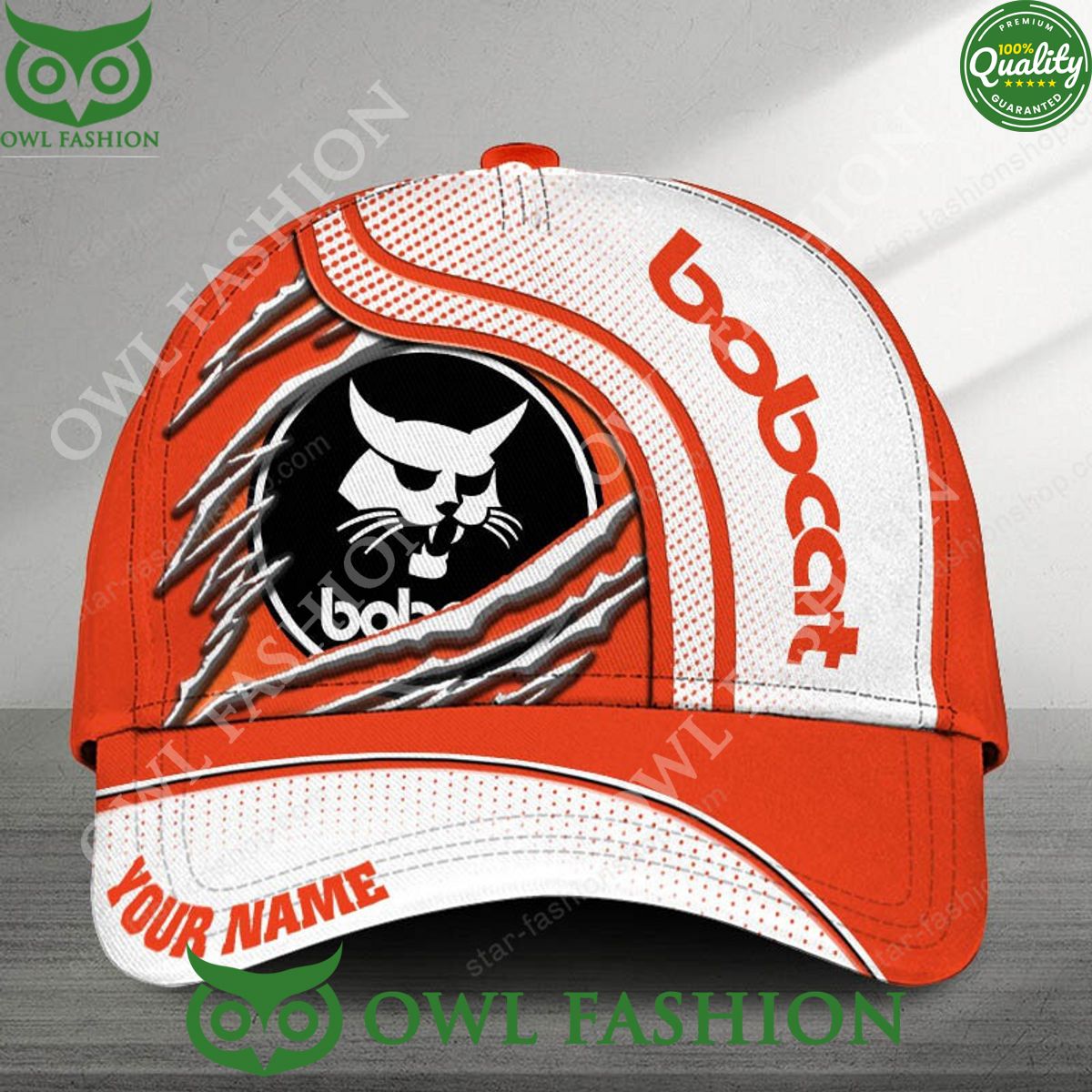 Personalized Bobcat Luxury Car Claw Scratches Printed Cap