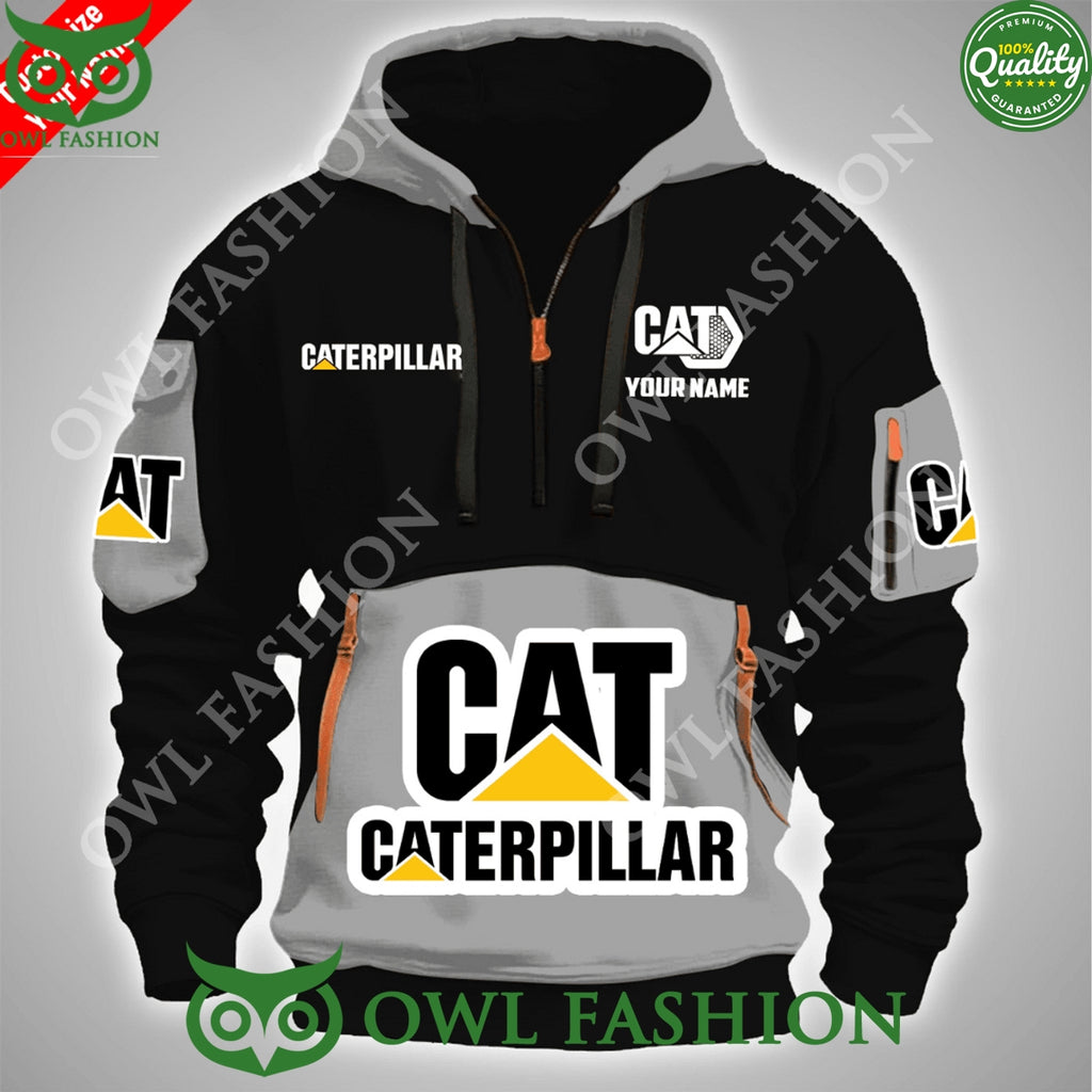 Personalized Caterpillar Workwear Cat 100 year engine half zipper hoodie