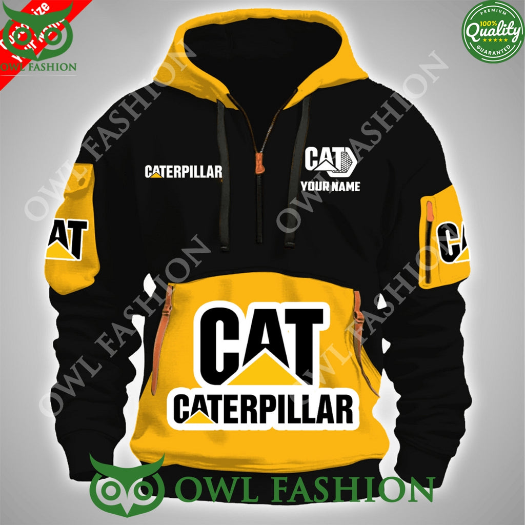 Personalized Caterpillar Workwear Cat 100 year engine half zipper hoodie