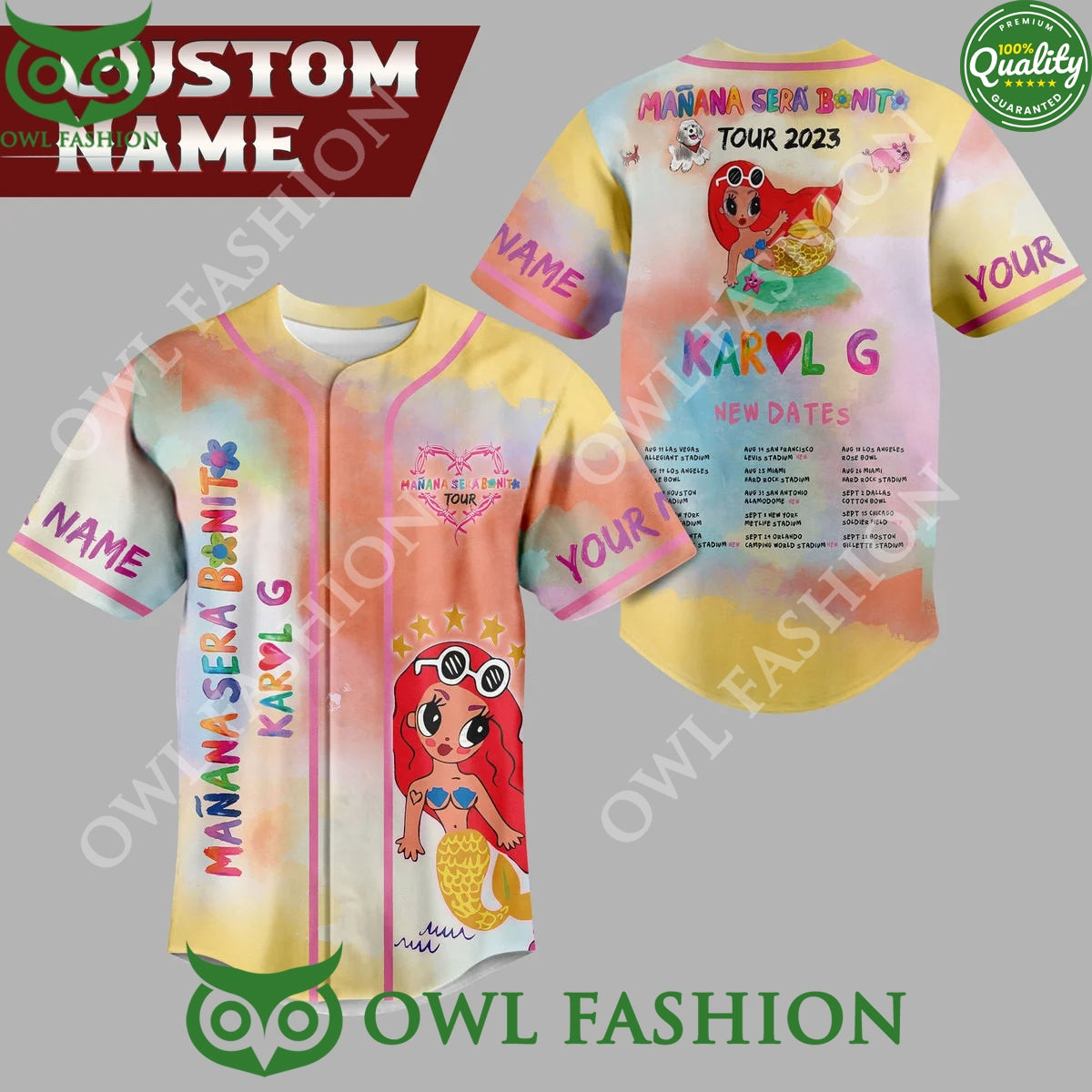 Personalized Karol G Manana Sera Bonito New Dates 2023 baseball jersey