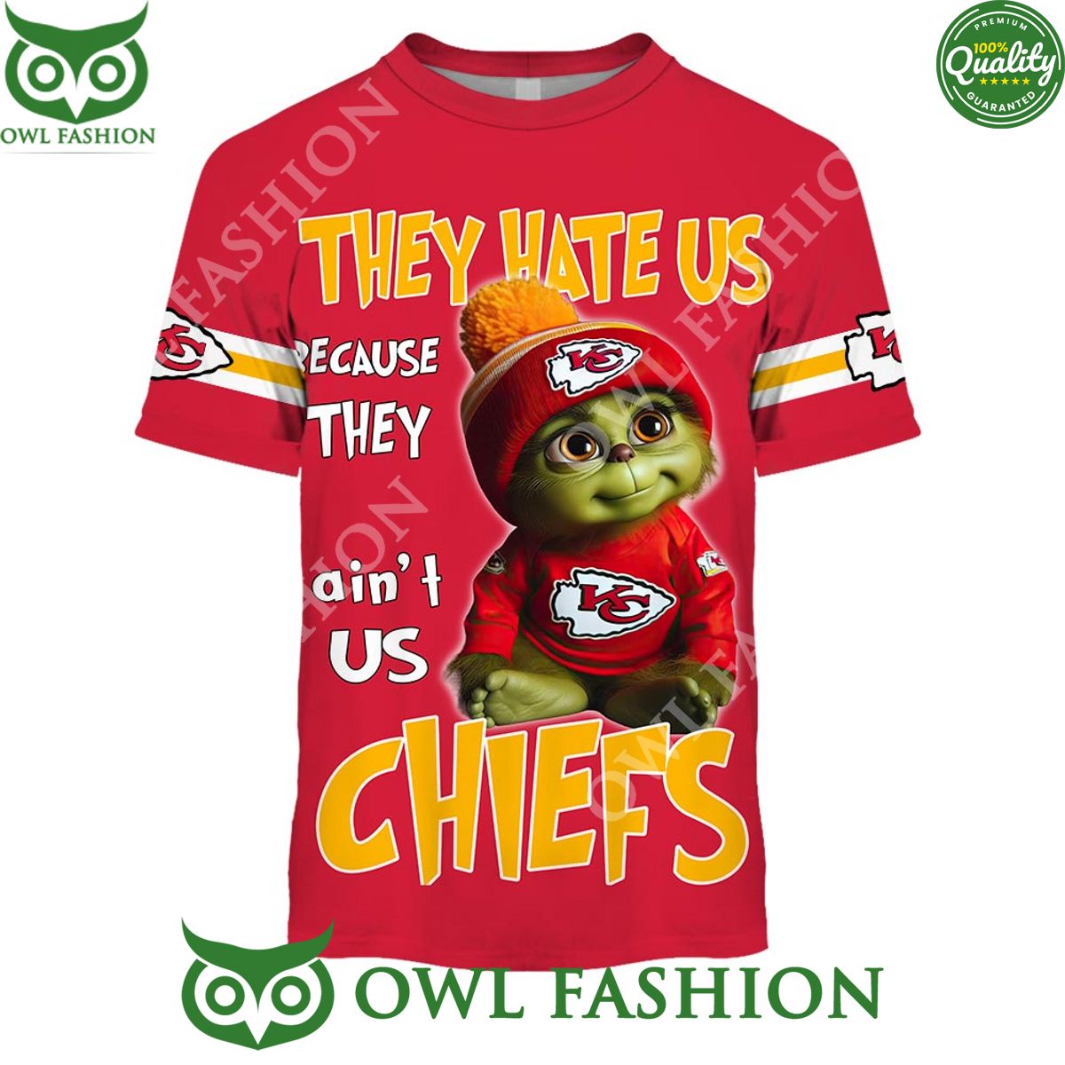 Personalized KC Chiefs Baby Grinch They hate us because they aint us printed hoodie shirt