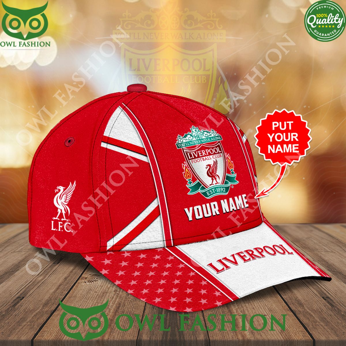 Personalized Liverpool EPL Red Pattern Classic Cap