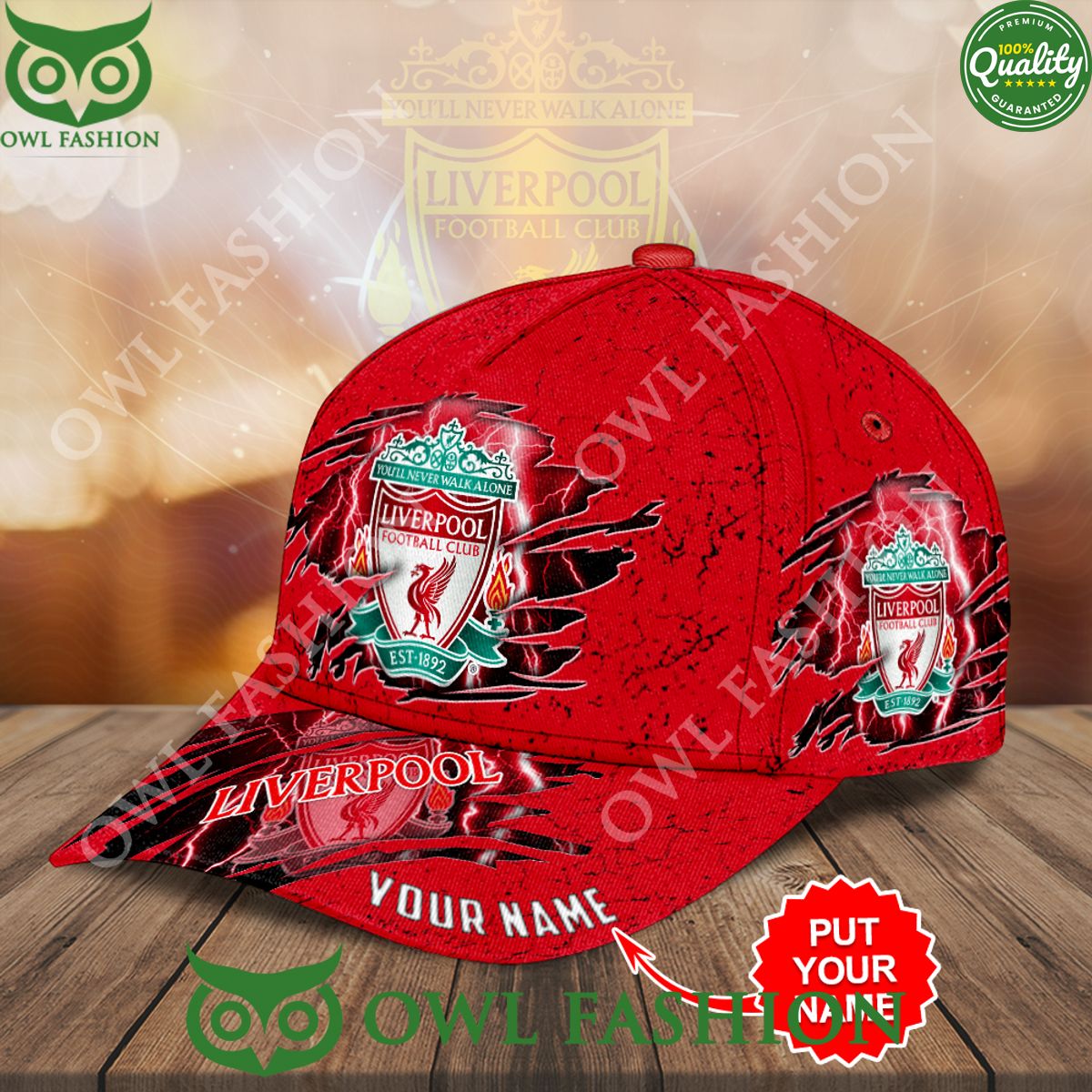 Personalized Liverpool EPL Scratches Classic Cap