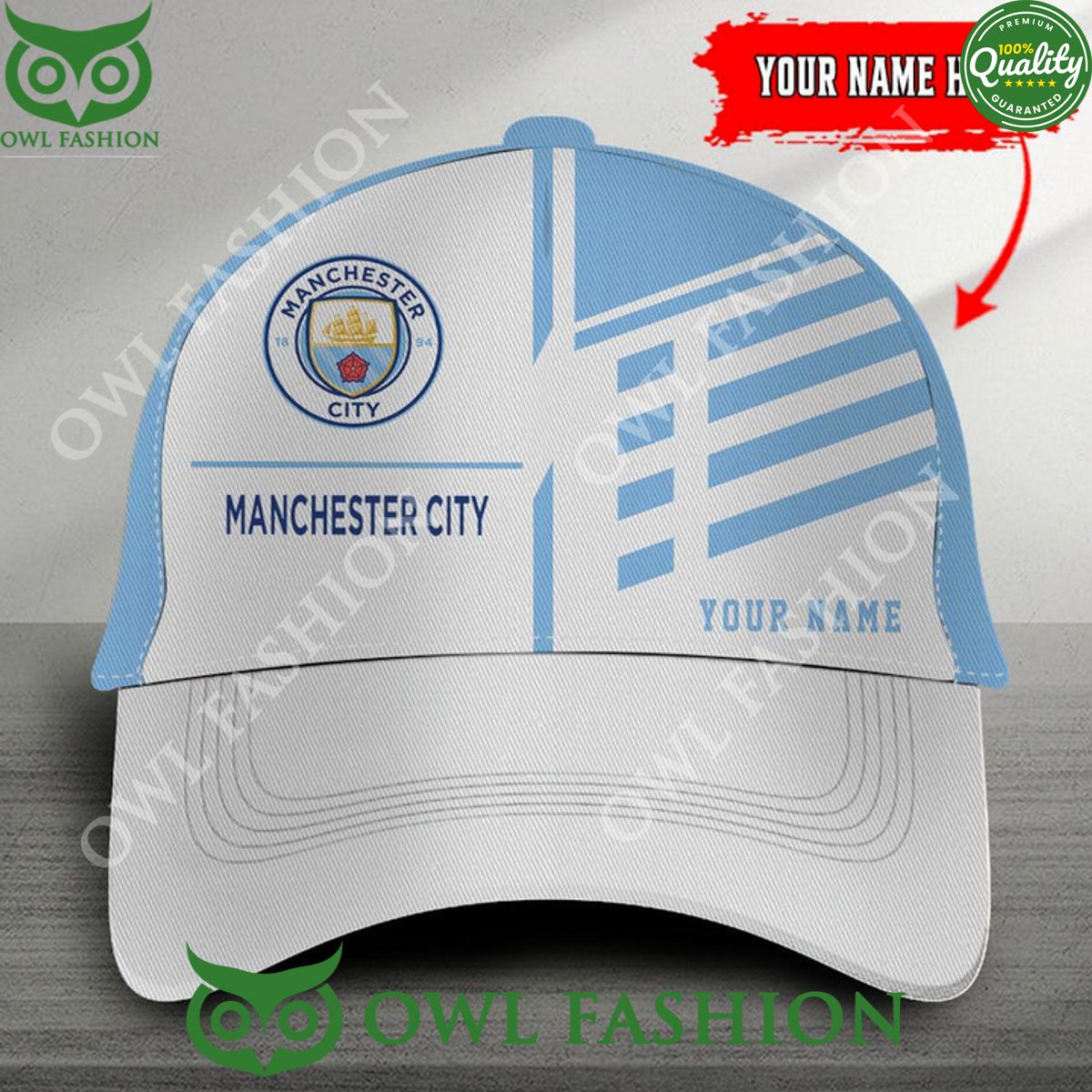 Personalized Manchester City Logo EPL Champion 2024 Classic Cap