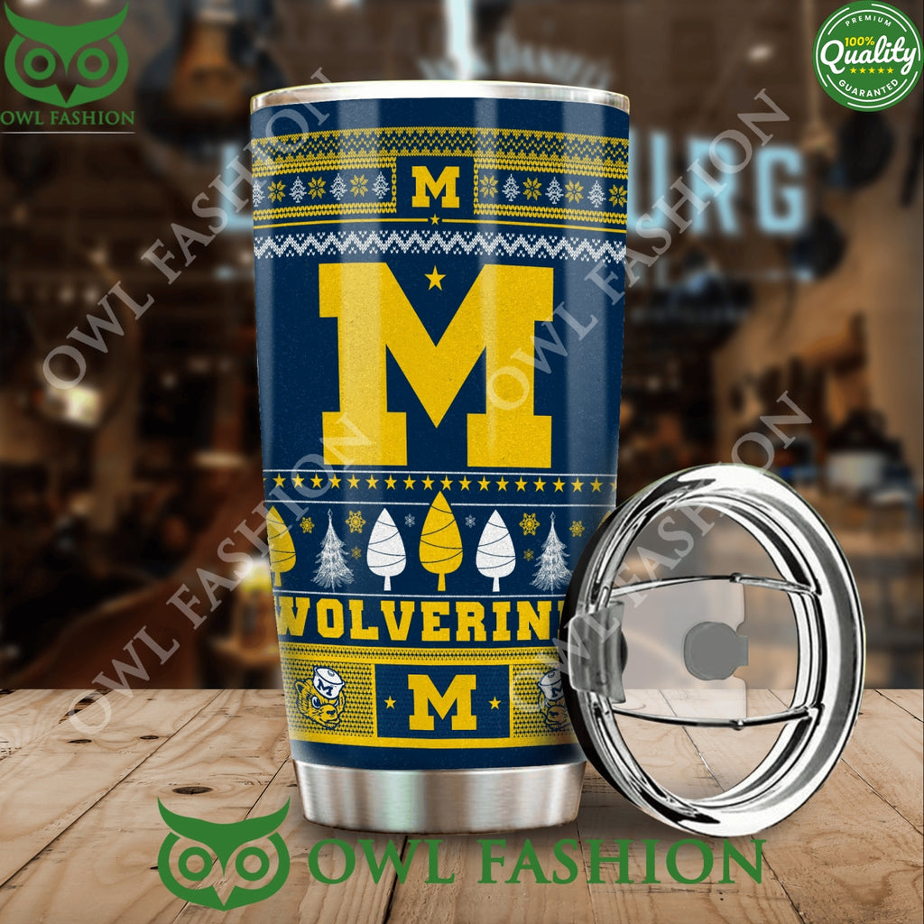 Personalized Michigan Wolverines Christmas Present Tumbler