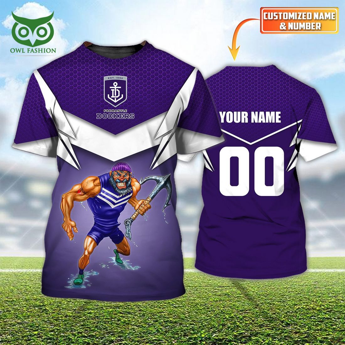 Personalized Name And Number Fremantle Dockers AFL 3D Tshirt