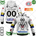Personalized Name and Number NL Hockey Fribourg Gotteron Away jersey Style printed Hoodie shirt