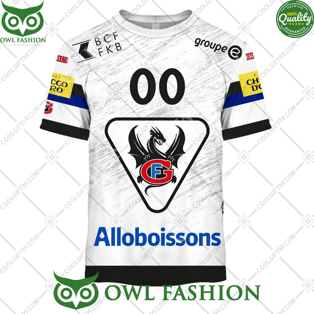 Personalized Name and Number NL Hockey Fribourg Gotteron Away jersey Style printed Hoodie shirt