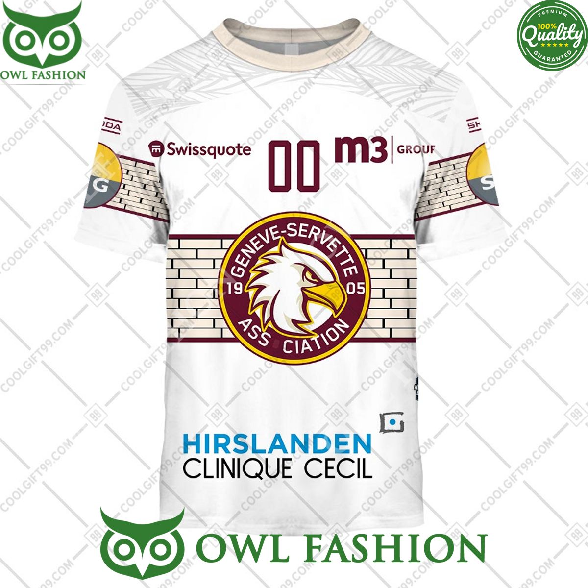 Personalized Name and Number NL Hockey Geneve Servette HC Away jersey Style printed Hoodie shirt
