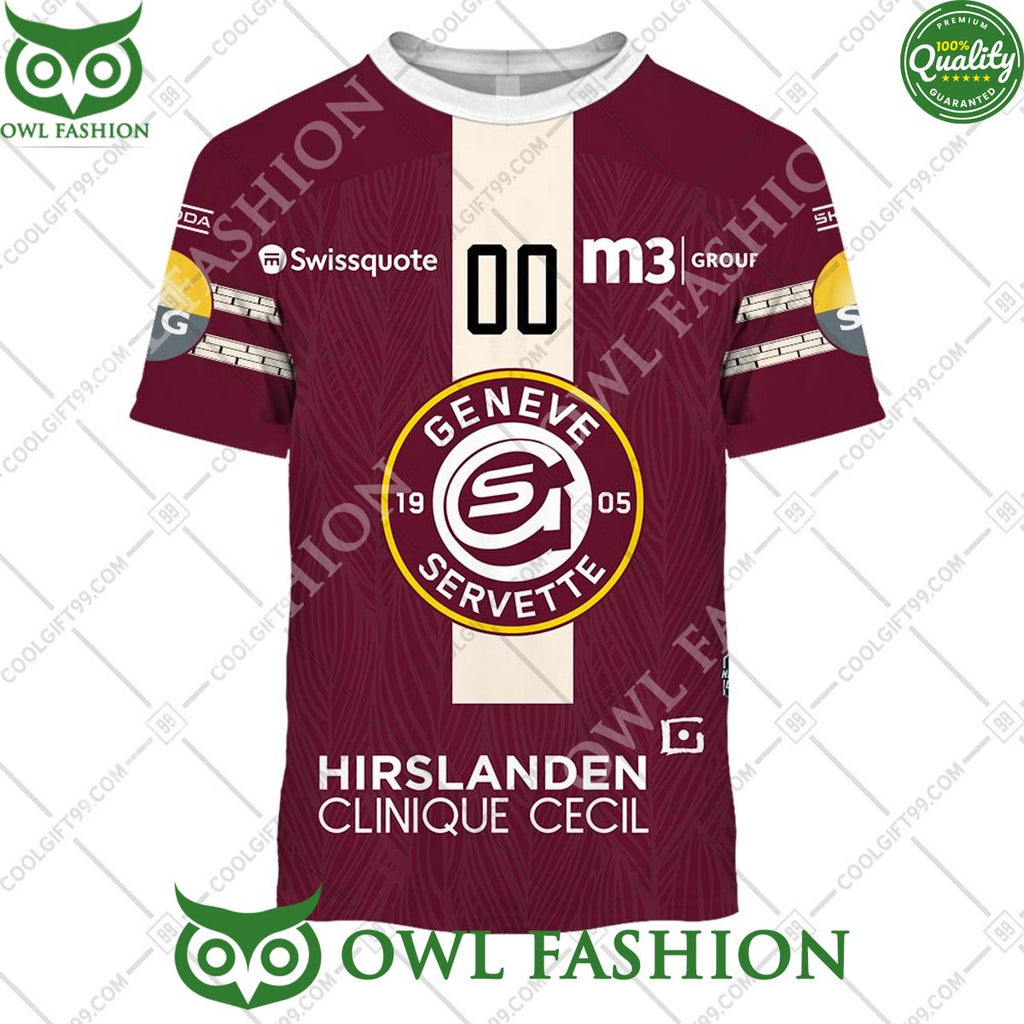 Personalized Name and Number NL Hockey Geneve Servette HC Home jersey Style printed Hoodie shirt