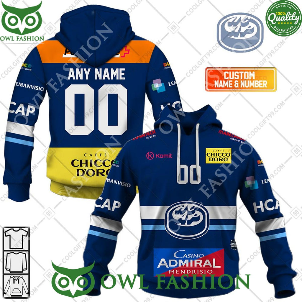 Personalized Name and Number NL Hockey HC Ambri Piotta Home jersey Style printed Hoodie shirt