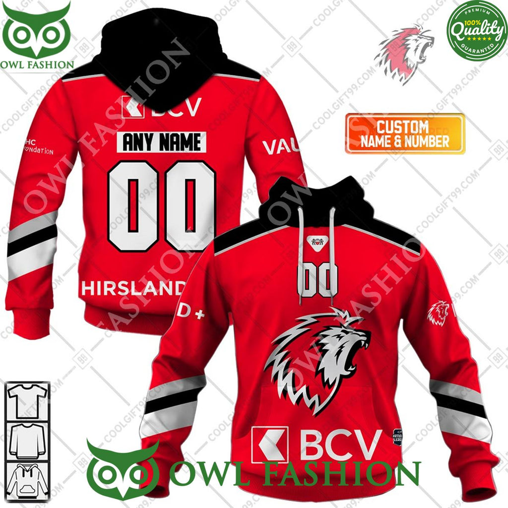 Personalized Name and Number NL Hockey Lausanne HC Home jersey Style printed Hoodie shirt