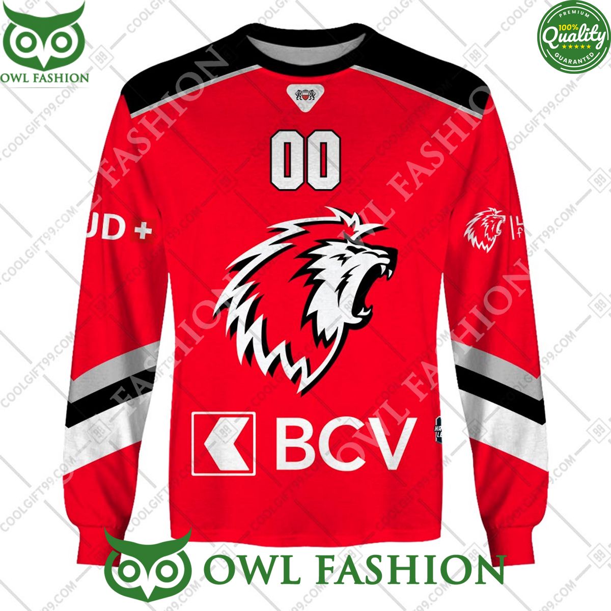 Personalized Name and Number NL Hockey Lausanne HC Home jersey Style printed Hoodie shirt