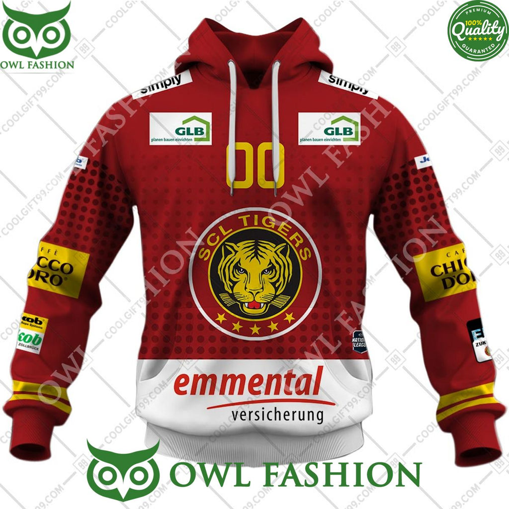 Personalized Name and Number NL Hockey SCL Tigers Home jersey Style printed Hoodie shirt