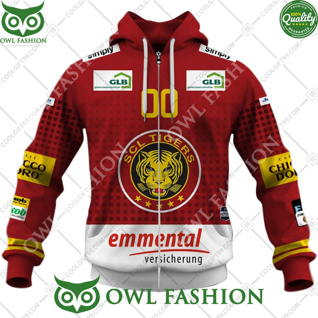 Personalized Name and Number NL Hockey SCL Tigers Home jersey Style printed Hoodie shirt
