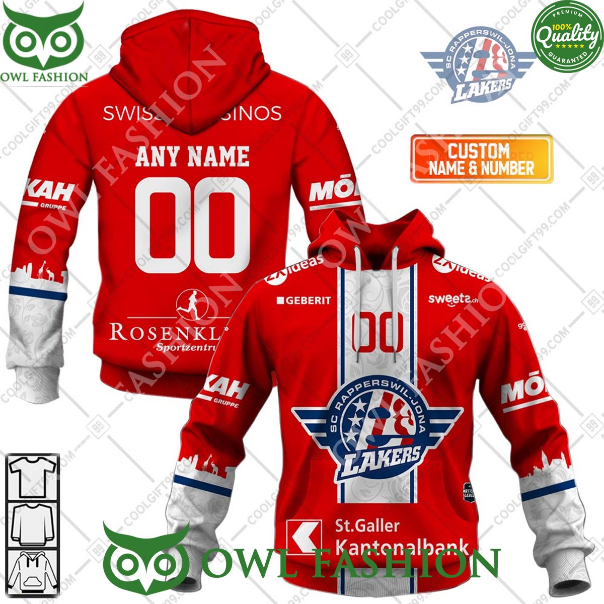 Personalized Name and Number NL Hockey SCRJ Lakers Home jersey Style printed Hoodie shirt
