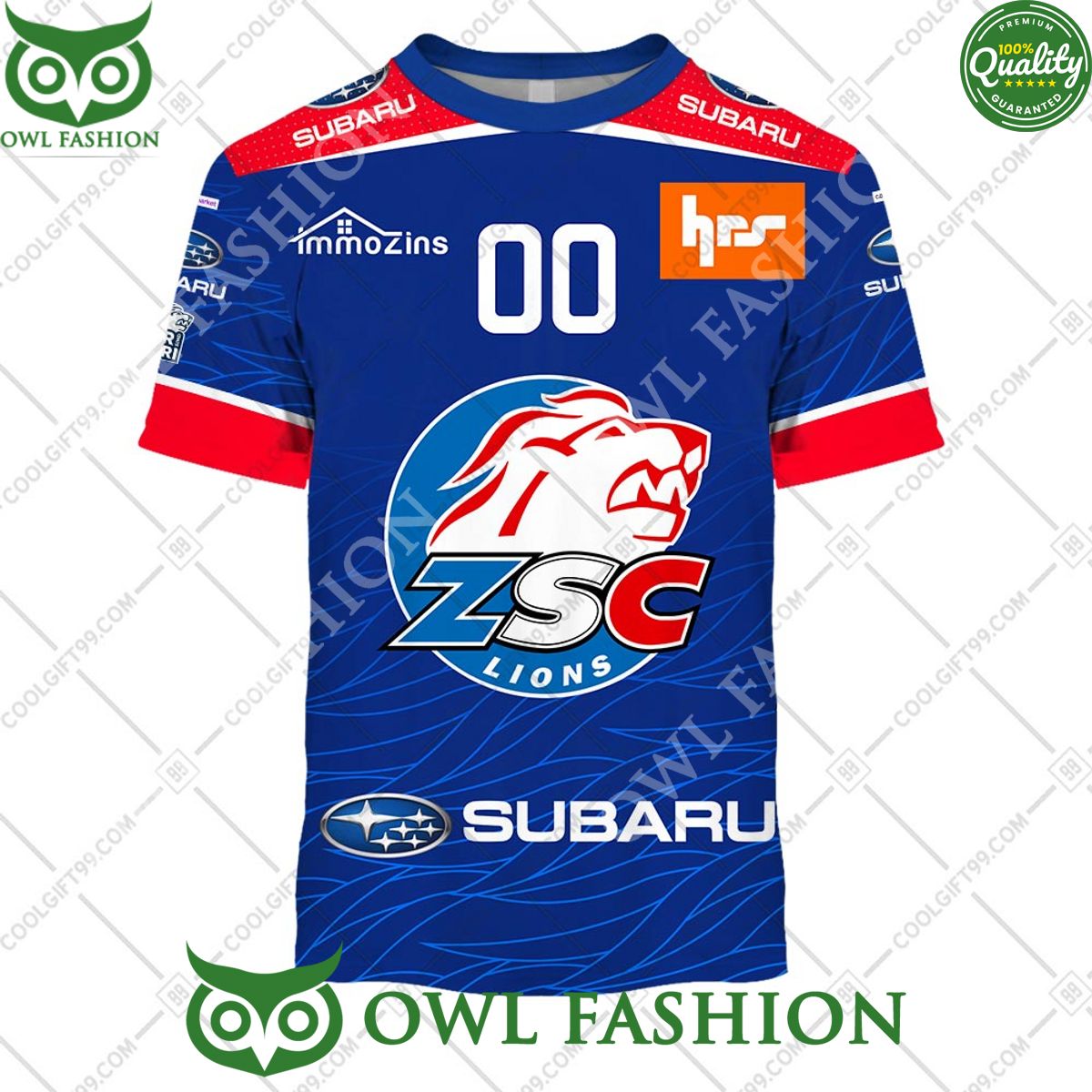 Personalized Name and Number NL Hockey ZSC Lions Home jersey Style printed Hoodie shirt