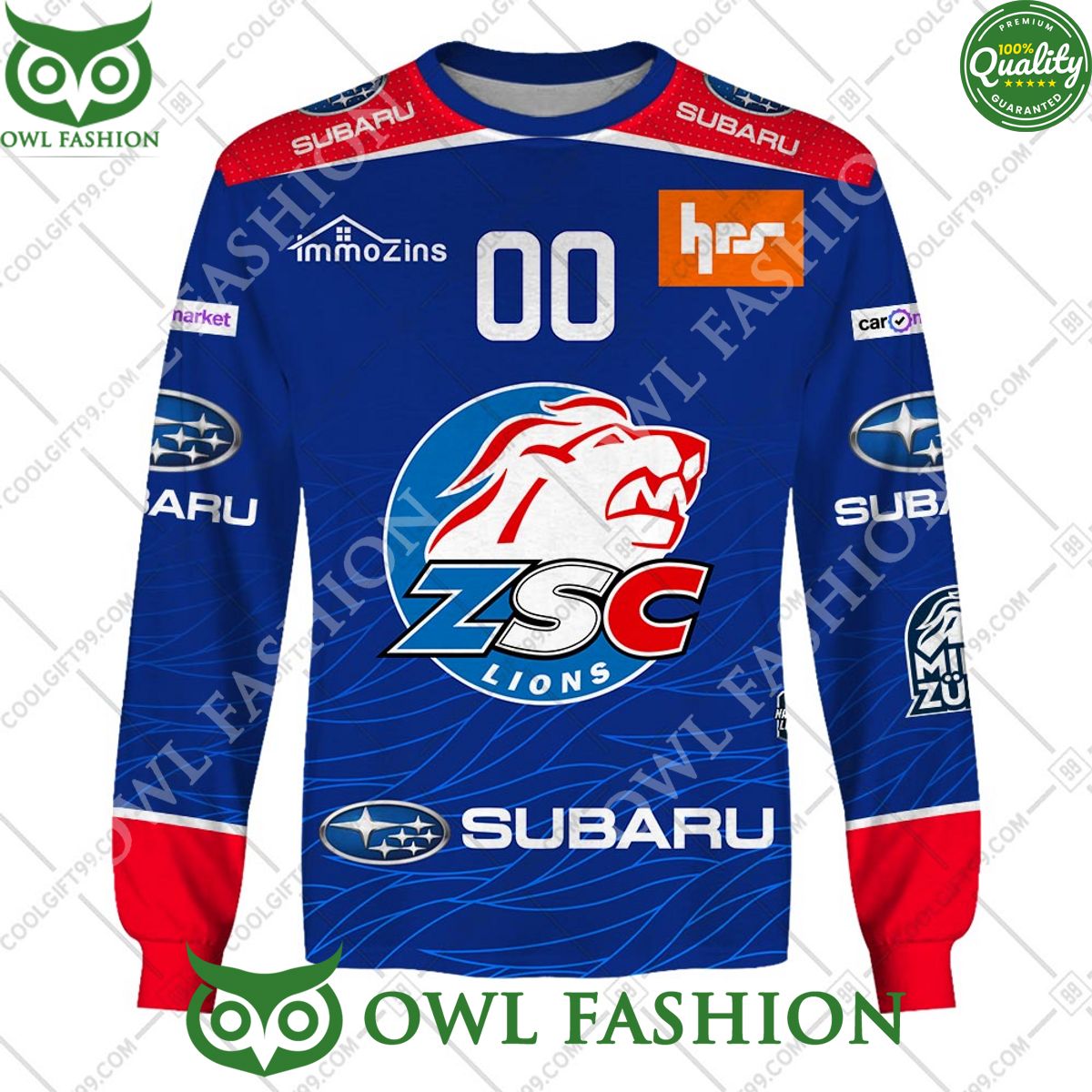 Personalized Name and Number NL Hockey ZSC Lions Home jersey Style printed Hoodie shirt