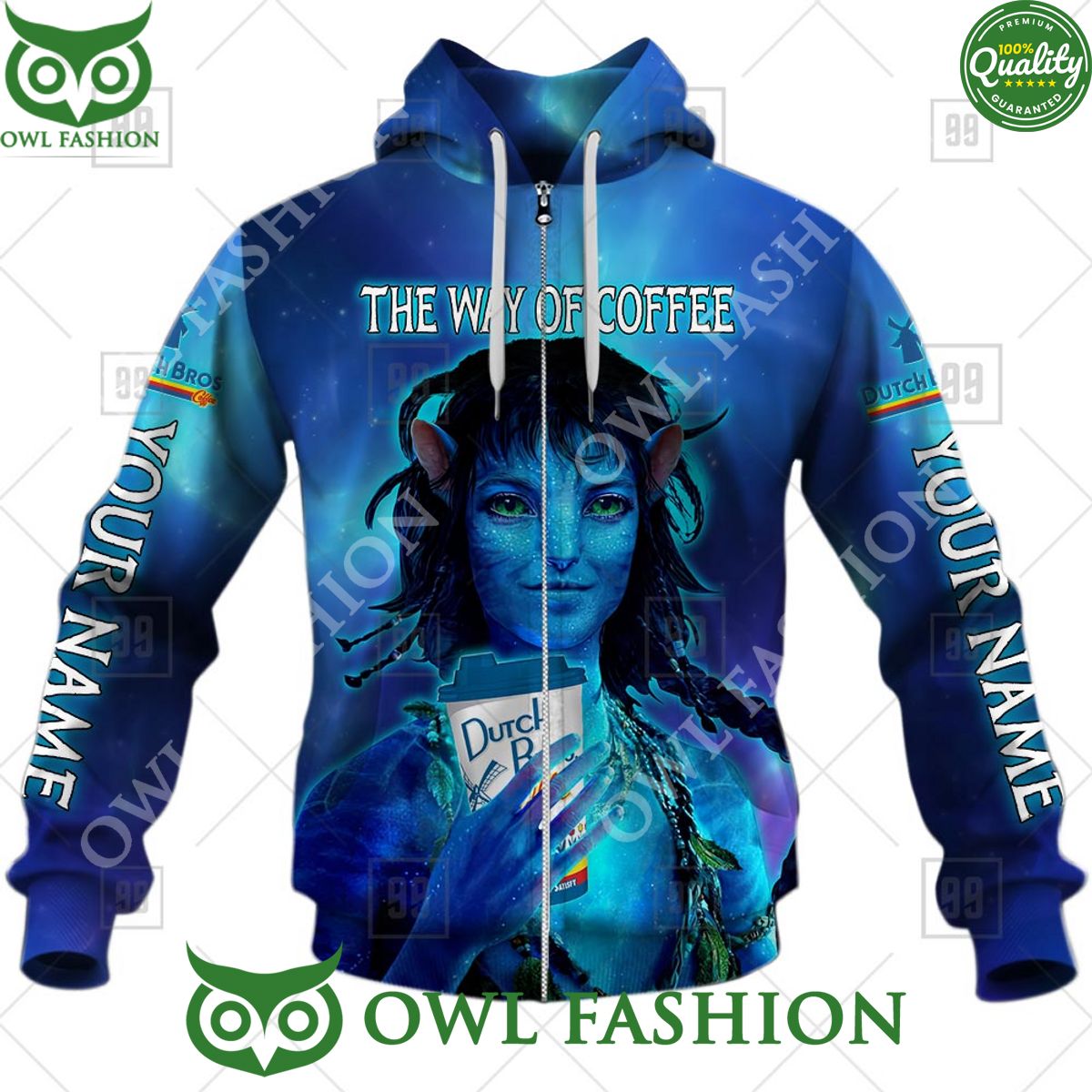 Personalized Name Avatar 2 The Way Of Water Dutch Bros Coffee 3D Printed Hoodie