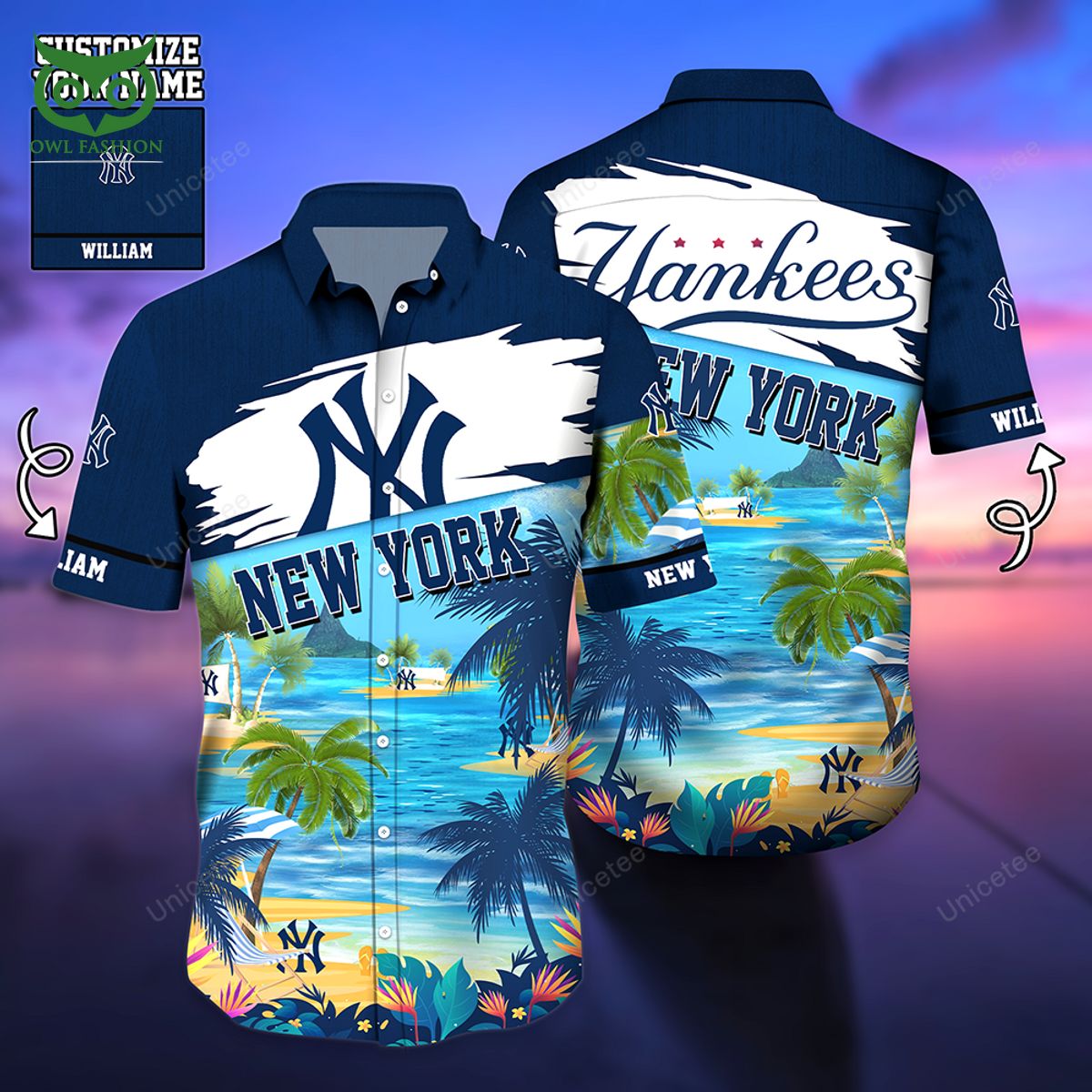 Personalized New York Yankee Sports Team Hawaiian Shirt