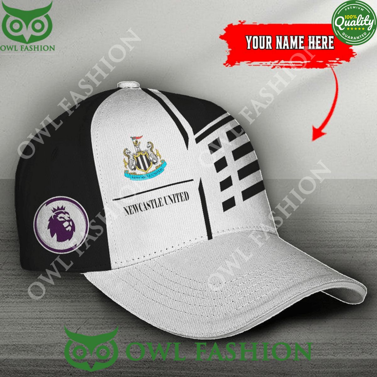 Personalized Newcastle United EPL Basic Gray Classic Cap