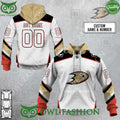 Personalized NHL Mighty Anaheim Ducks Away Jersey Hoodie shirt