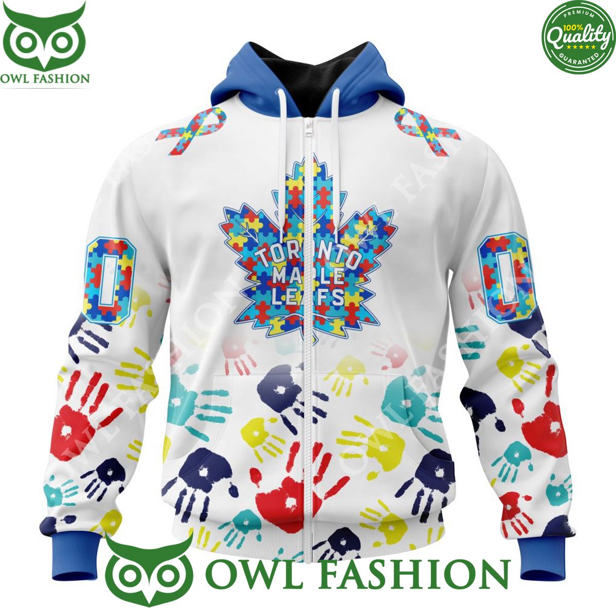 Personalized NHL Toronto Maple Leafs Autism Awareness Hand Pattern Paint hoodie shirt