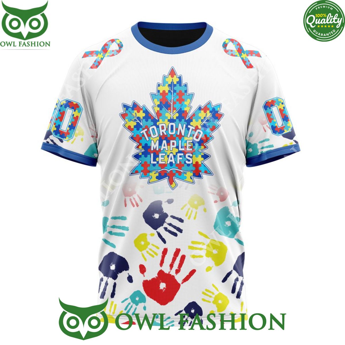 Personalized NHL Toronto Maple Leafs Autism Awareness Hand Pattern Paint hoodie shirt