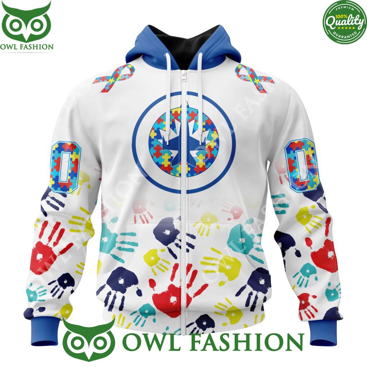 Personalized NHL Winnipeg Jets Special Autism Awareness 3D hoodie shirt