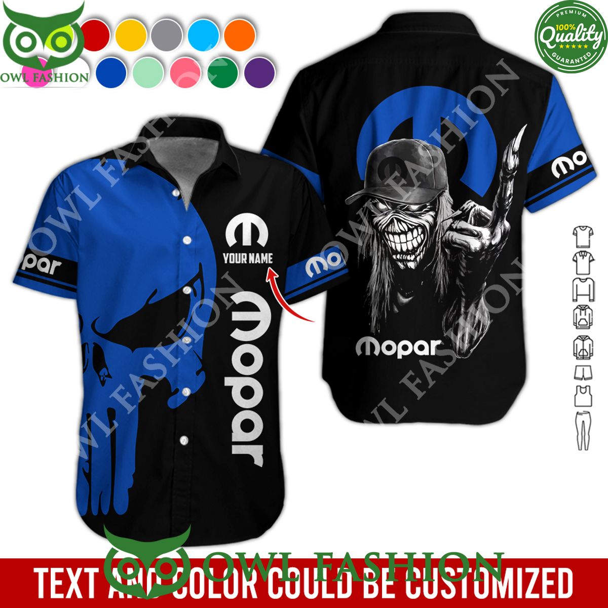 Personalized Skull Mopar Car Service Skull hawaiian shirt
