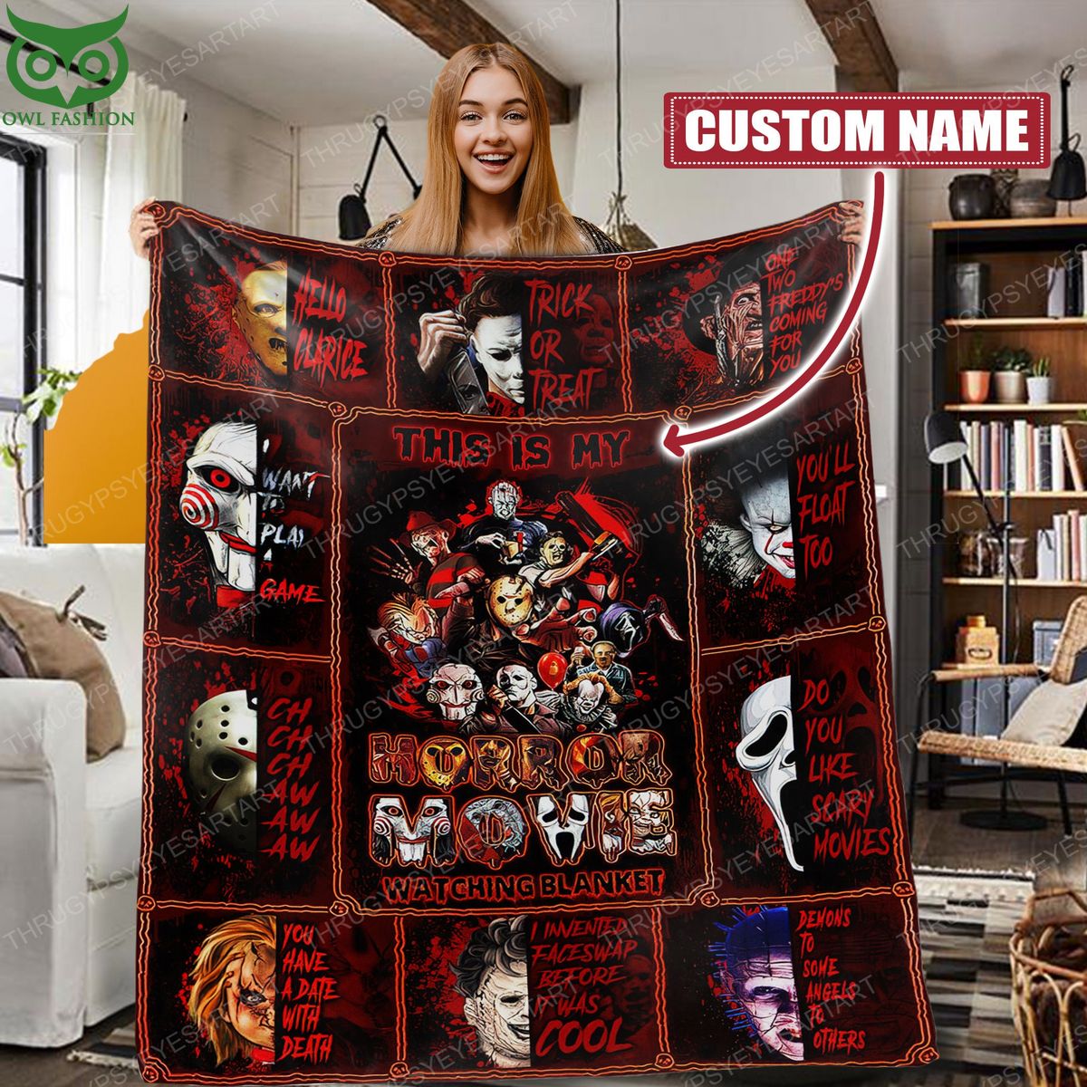 Personalized This Is My Horror Movie Characters Halloween Blanket