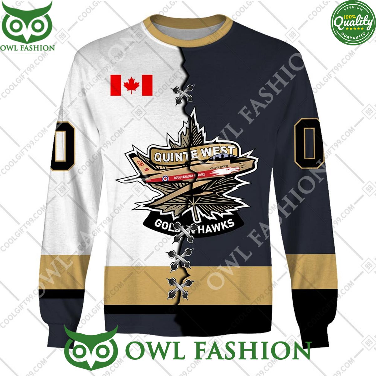Personalized Trenton Golden Hawks Canadian Ontario Junior Ice Hockey Mix Style Printed Hoodie