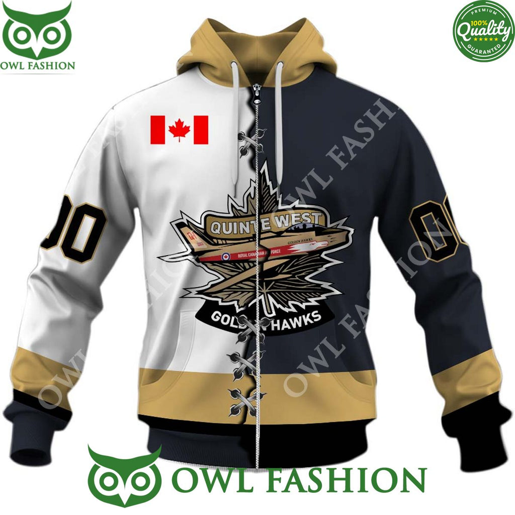 Personalized Trenton Golden Hawks Canadian Ontario Junior Ice Hockey Mix Style Printed Hoodie