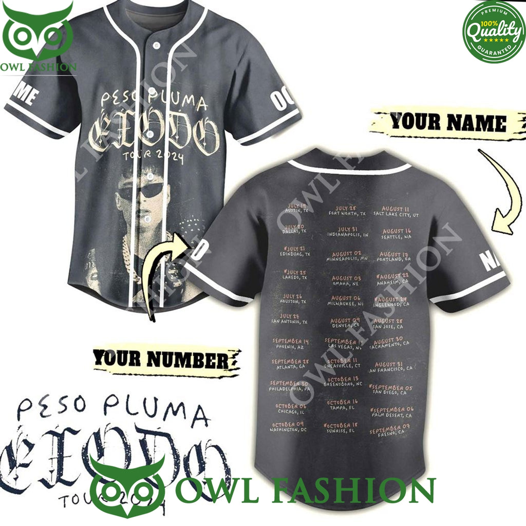 Peso Pluma Exodo Tour 2024 Custom Baseball Jersey shirt