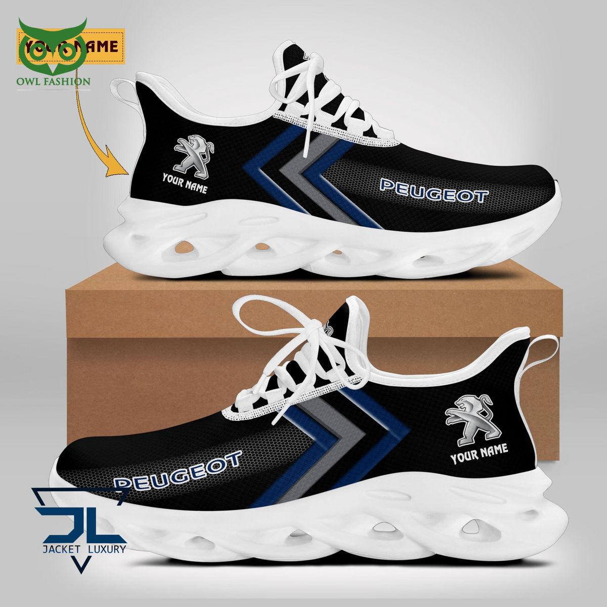Peugeot Car Brand Logo Customized Max Soul Shoes