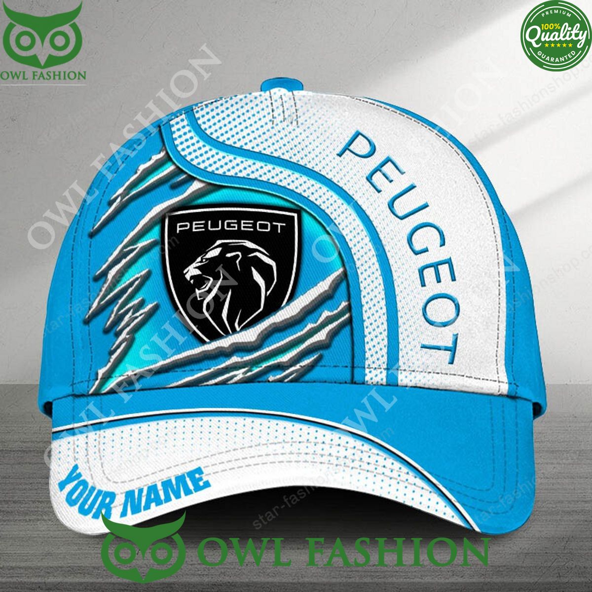 Peugeot French Automobile Custom Name Printed Cap