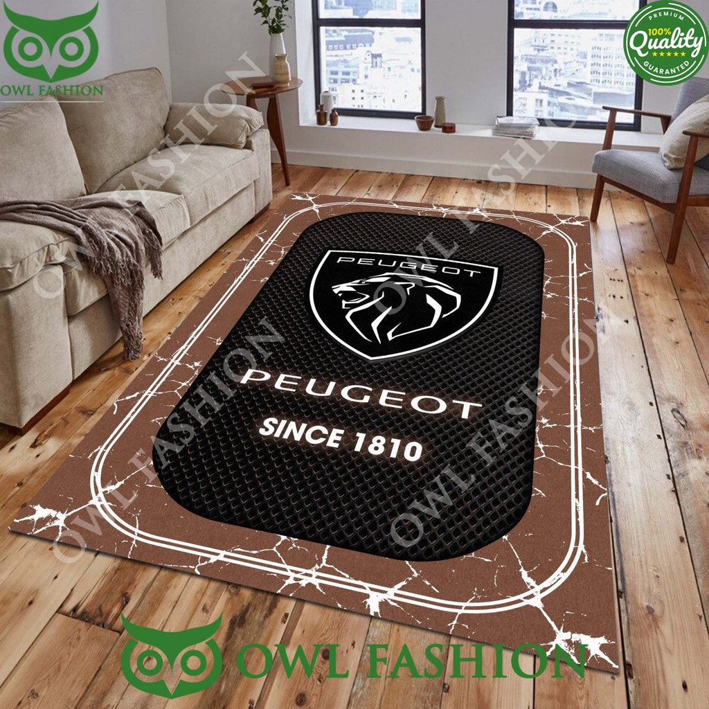 Peugeot French luxury car company since 1896 stone marble rug carpet